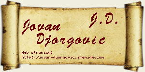 Jovan Đorgović vizit kartica
